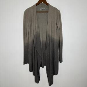 Barefoot Dreams Cardigan Womens Small Medium Taupe Gray Ombre CozyChic Lite 436